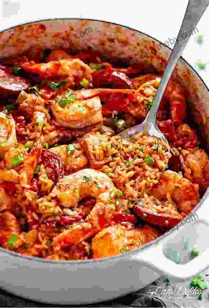 A Vibrant Photo Of A Steaming Pot Of Jambalaya, With Plump Shrimp, Tender Chicken, And Colorful Vegetables, Capturing The Essence Of Authentic Cajun Cooking. Kevin Belton S Cookin Louisiana: Flavors From The Parishes Of The Pelican State