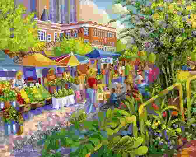 Digital Painting Of An Outdoor Market In Chicago Chicago Sketches Digital Paint 1: Exquisite Hand Sketched Digital Paintings Of Chicago S Architectural Landmarks Volume 1