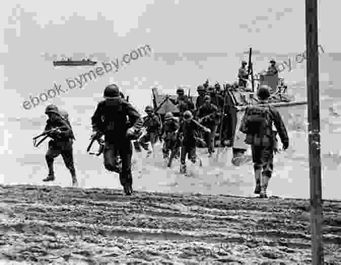 U.S. Marines Landing On Guadalcanal During The Battle Of The Solomon Islands World War 2 Japan: (Pearl Harbour Pacific Theater Iwo Jima Battle For The Solomon Islands Okinawa Nagasaki Atomic Bomb)